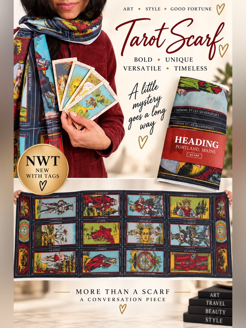 Heading Prints NWT Tarot Card Scarf